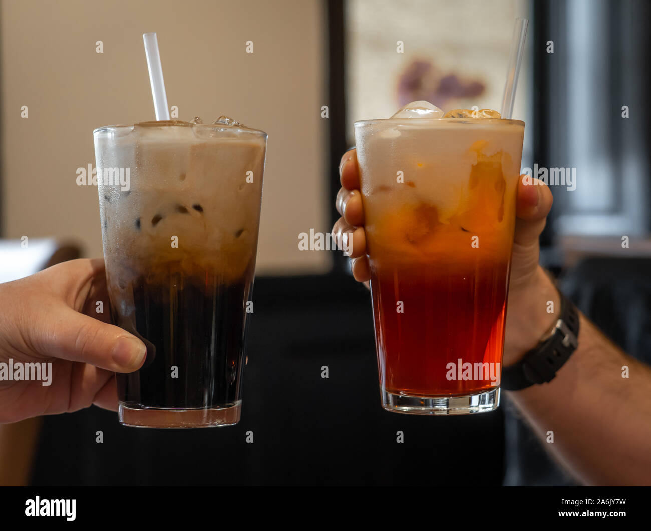 Thé glacé Café thaï Banque D'Images