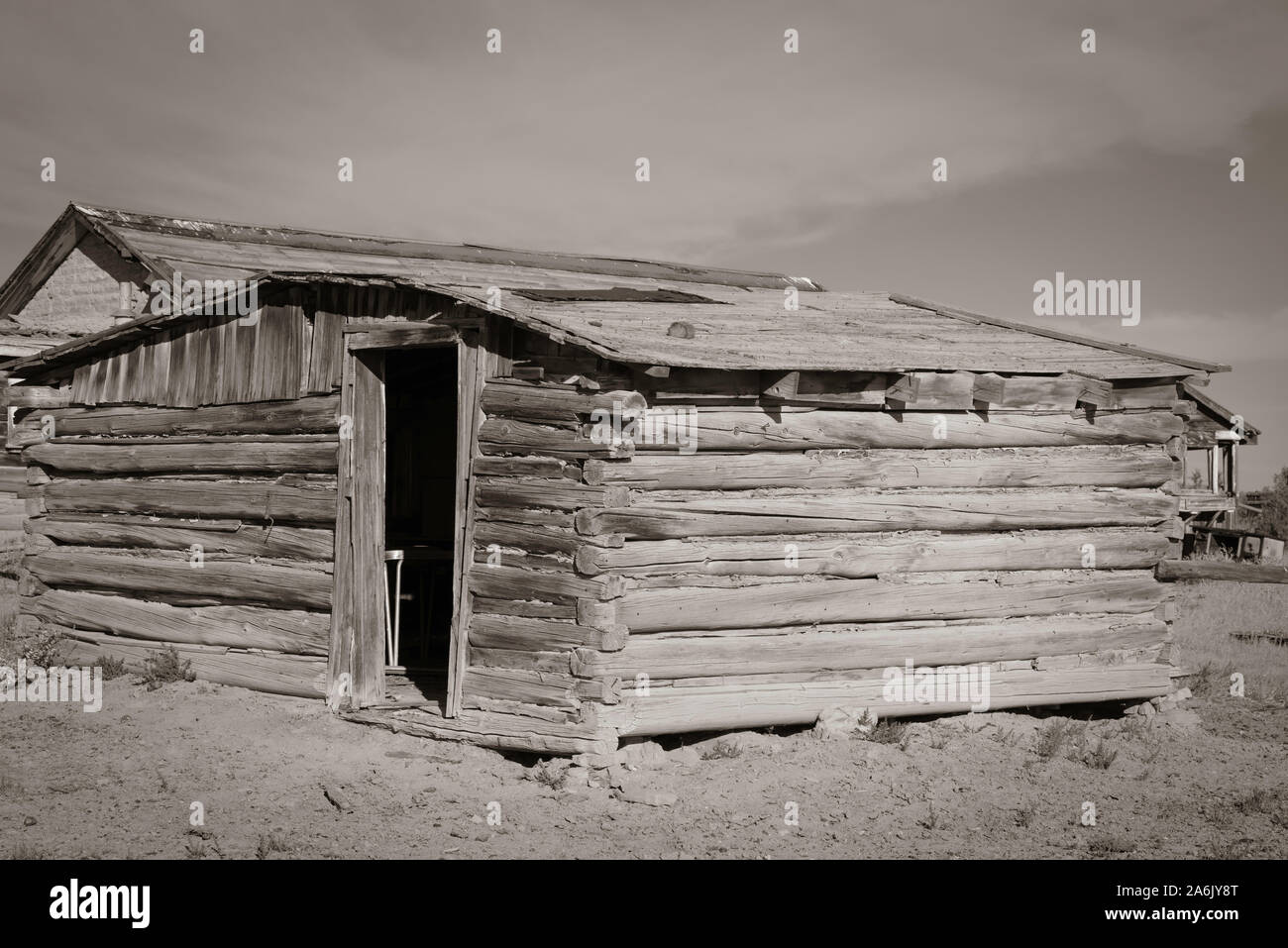 Des images d'un ranch abandonné (Ville fantôme) en milieu rural Sweetwater County, Wyoming, USA. Banque D'Images