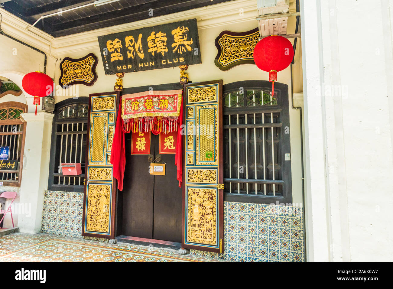 Un shophouse chinoise typique dans la région de George Town, Malaisie Banque D'Images