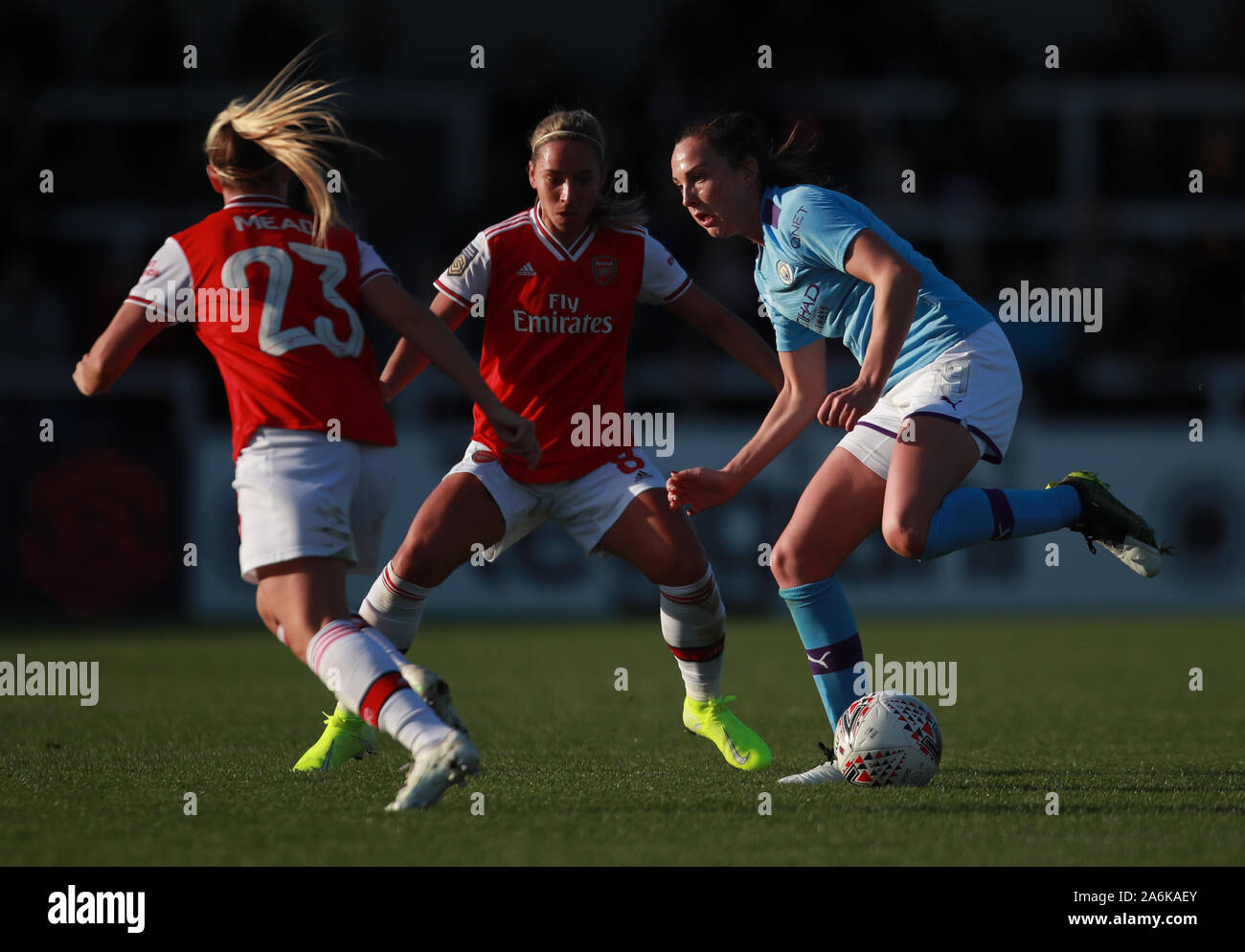 Manchester City's Caroline Weir durant la Women's super match de championnat à Meadow Park, Borehamwood. Banque D'Images