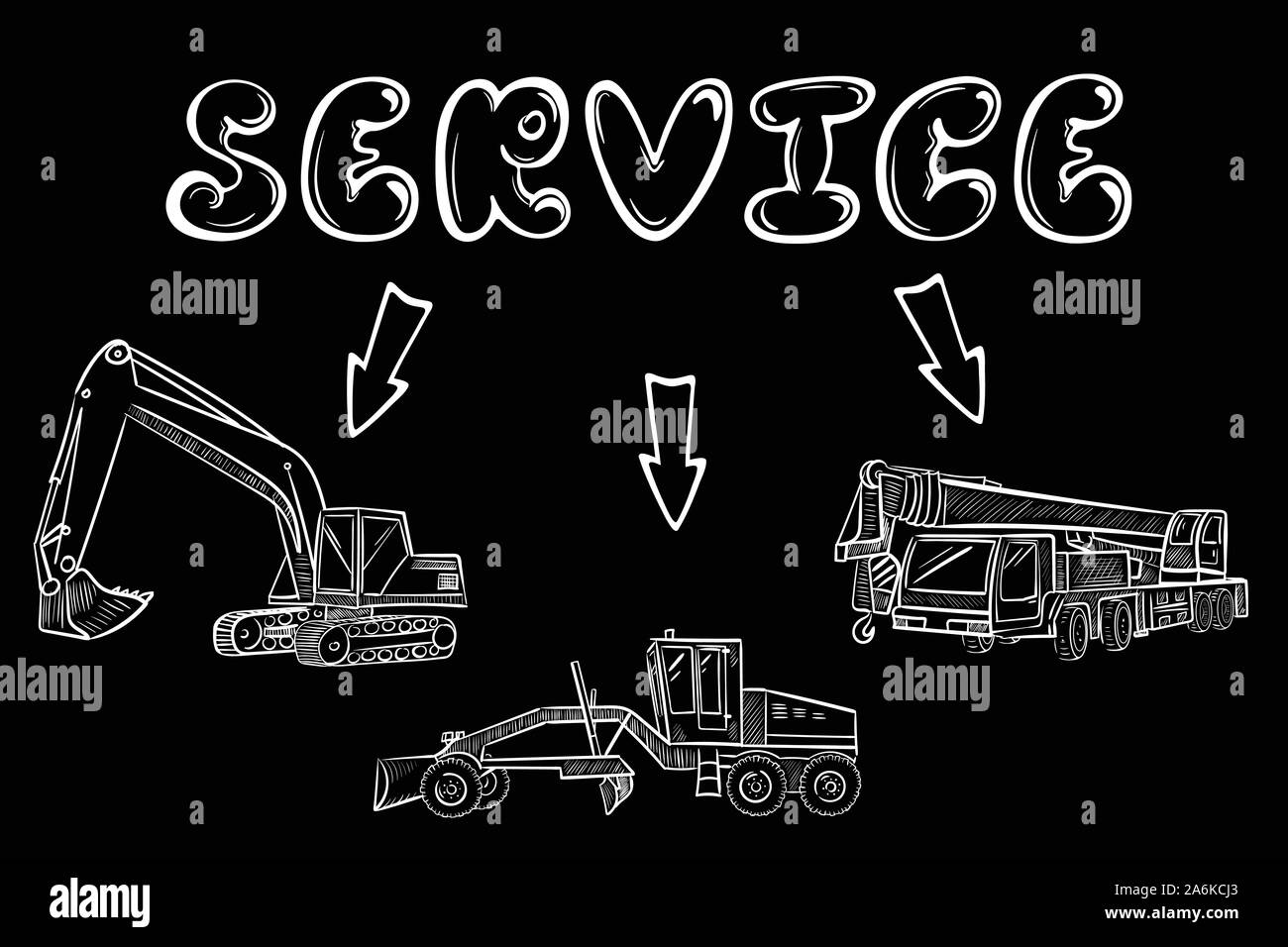 Silhouettes de contour de service industriel machines blancs spécialisés Illustration de Vecteur