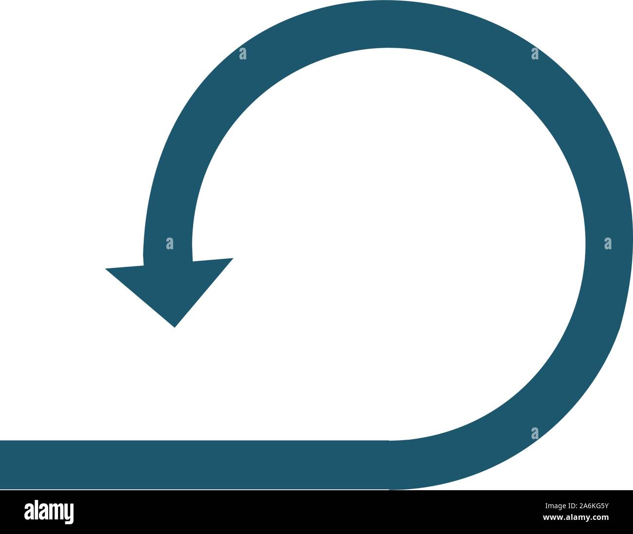 Demi-tour circulaire ou revenir en arrière panneau de flèche. Peut être utilisé pour la signalisation routière ou le logo. Stock Vector illustration isolé sur fond blanc. Illustration de Vecteur