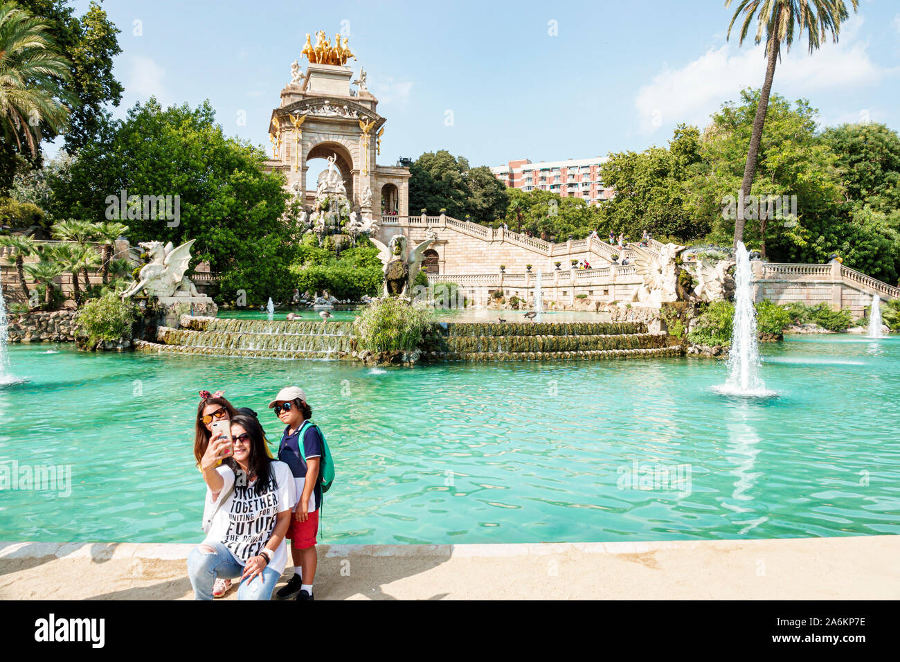 Barcelone Espagne,Catalogne El Born,quartier historique,Ciutat Vella,Parc de la Ciutadella,Parc de la Citadelle,font de la cascada,fontaine en cascade,par Josep Fon Banque D'Images