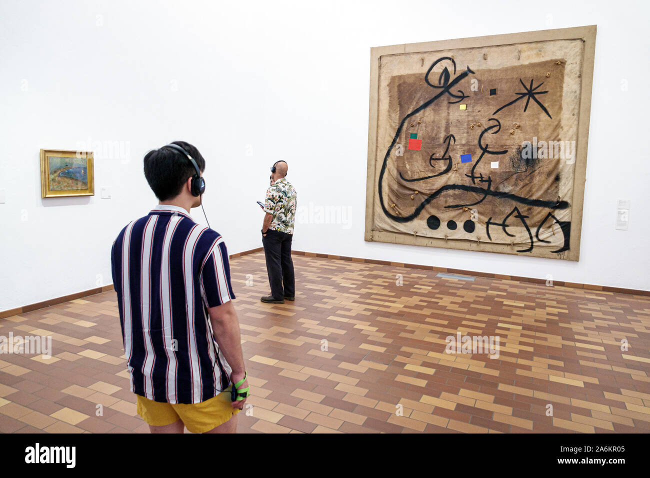 Barcelone Espagne,Catalogne Catalunya,Parc de Montjuic,Fondation Fundacio Joan Miro,Musée d'art contemporain,intérieur intérieur intérieur intérieur,galerie ga Banque D'Images