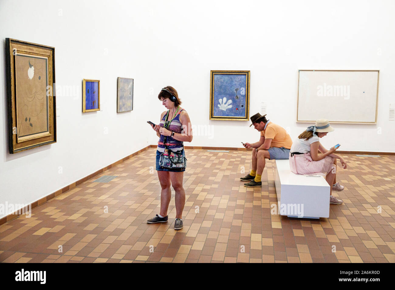 Barcelone Espagne,Catalogne Catalunya,Parc de Montjuic,Fondation Fundacio Joan Miro,Musée d'art contemporain,intérieur intérieur intérieur intérieur,galerie ga Banque D'Images