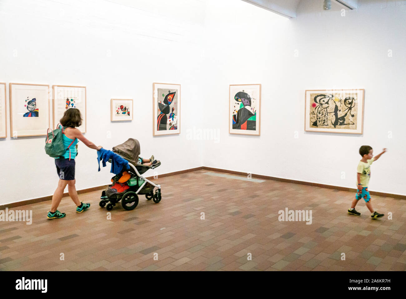 Barcelone Espagne,Catalogne Catalunya,Parc de Montjuic,Fondation Fundacio Joan Miro,Musée d'art contemporain,intérieur,galerie,e Banque D'Images