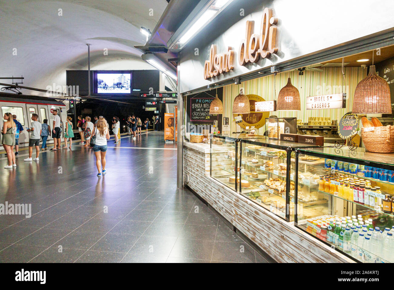 Barcelone Espagne,Catalogne Catalunya,Plaza de Espana Placa d'Espanya,Transports Metropolitans de Barcelona TMB,métro,métro,rapide transit,station,platine Banque D'Images