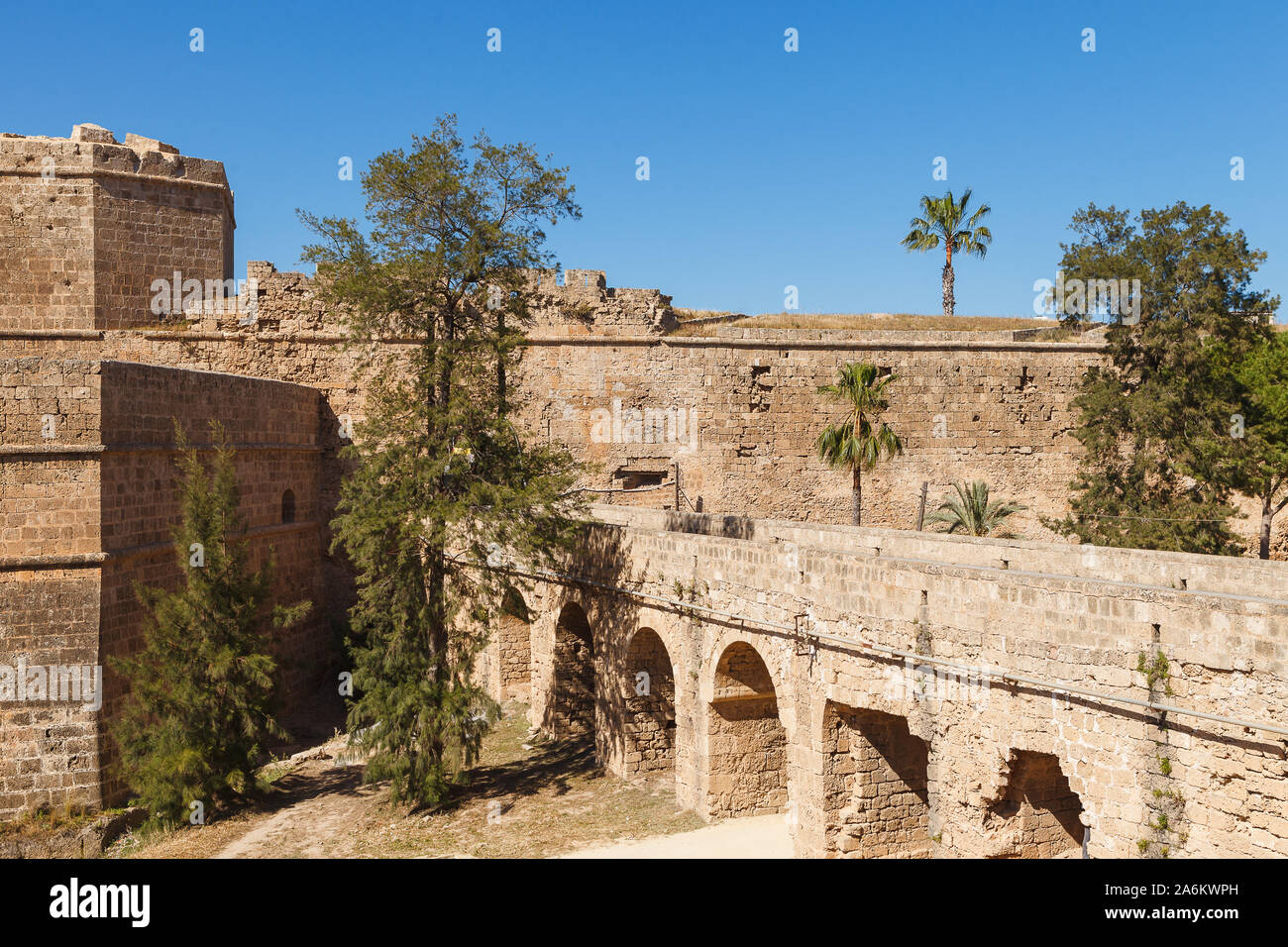 Les murs de la ville de Famagouste, dans le nord de Chypre. Banque D'Images