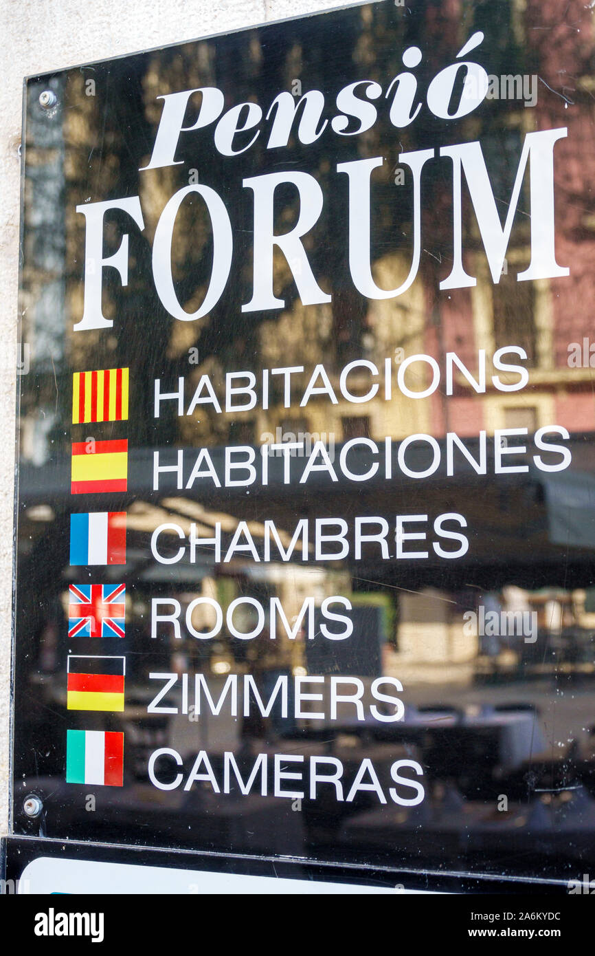 Tarragona Espagne,hispanique latin Latino,Catalogne Catalunya,partie Alta,quartier historique,Plaza de la Fuente,Placa de la font,place publique,Pension Forum, Banque D'Images