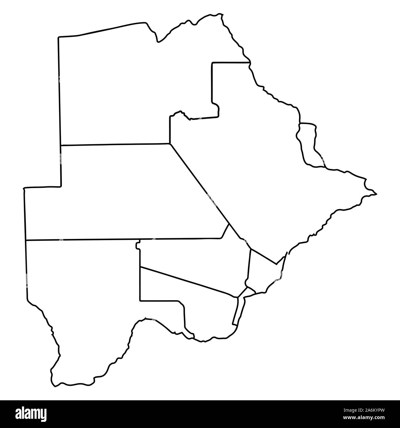 La carte du Botswana contours Vector illustration EPS 10. Illustration de Vecteur