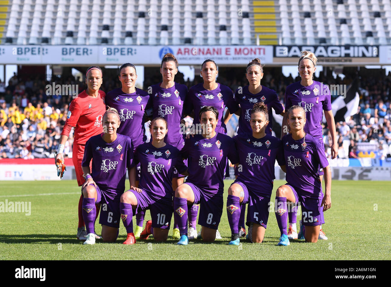 Cesena, Italie, 27 octobre 2019, line up iniziale SEJOURS de la fiorentina lors de Juventus vs Fiorentina - Femmes Femmes Football Supercoupe italienne - Crédit : LPS/Lisa Guglielmi/Alamy Live News Banque D'Images