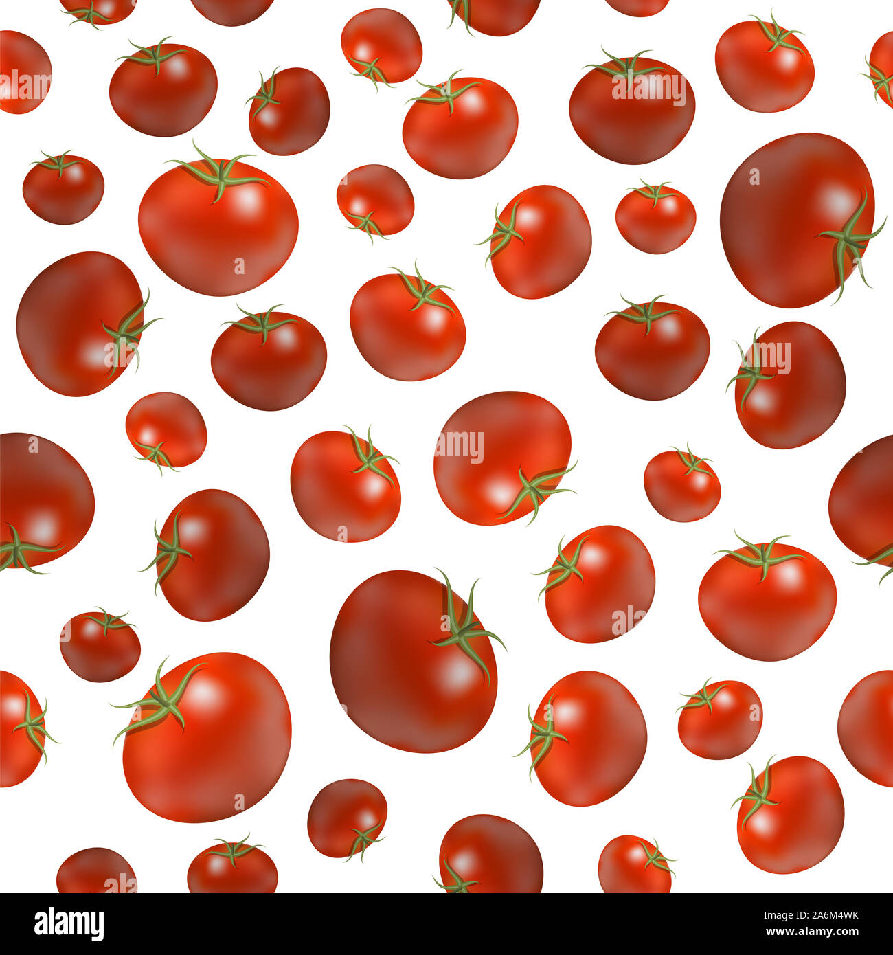 Tomate mûre rouge motif transparent isolé sur fond blanc. Texture organique végétale Banque D'Images