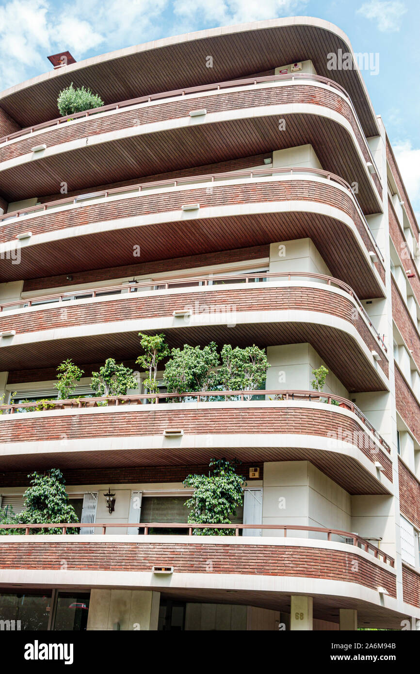 Barcelone Espagne,Catalonia Pedralbes,quartier,condominium,immobilier résidentiel,immeuble de grande hauteur,balcons,ES190901063 Banque D'Images