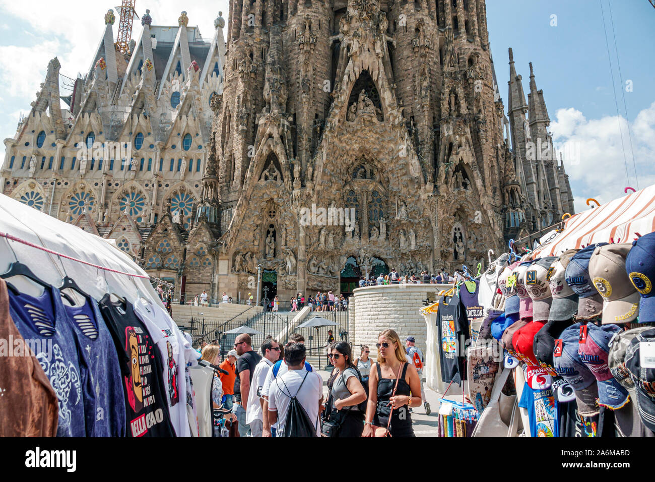 Barcelone Espagne,Catalonia Eixample,Sagrada Familia,Basilique catholique romaine,cathédrale,Antoni Gaudi,Architecture Art Nouveau,site du patrimoine mondial de l'UNESCO,e Banque D'Images