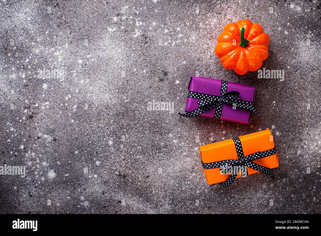 Arrière-plan de l'halloween avec boîte-cadeau Banque D'Images