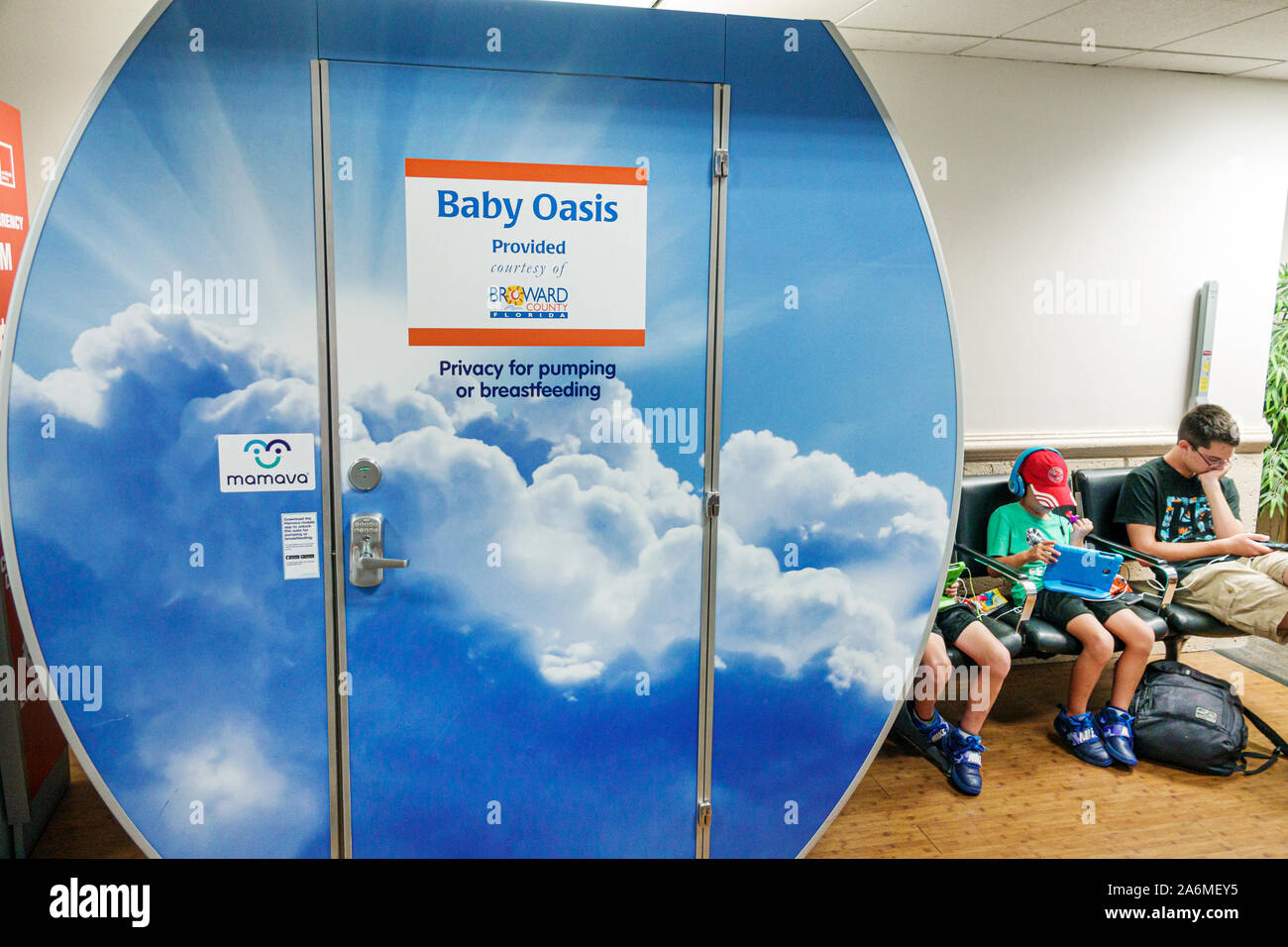 Fort ft. Lauderdale Florida, fort Lauderdale-Hollywood International Airport FLL, terminal 2, intérieur, Baby Oasis, borne d'intimité de pompage d'allaitement, FL190 Banque D'Images