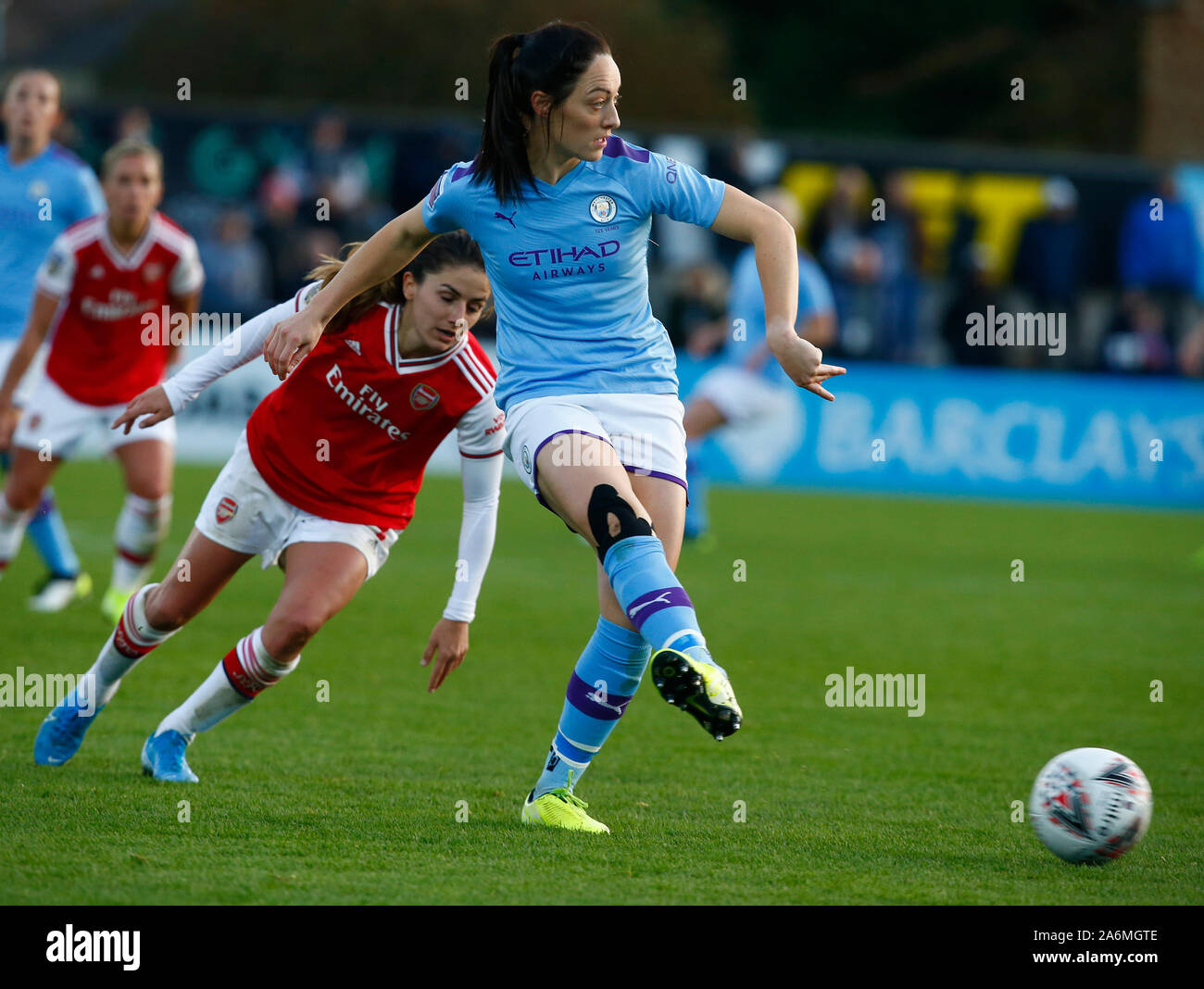 Manchester, UK. 27 Oct, 2019. Manchester, Angleterre - 27 OCTOBRE : Megan Campbell de Manchester City au cours de la Barclays Women's WFC super match de championnat entre Arsenal et Manchester City femmes Femmes à Meadow Park Stadium le 27 octobre 2019 à Borehamwood, Angleterre : Crédit photo Action Sport/Alamy Live News Banque D'Images