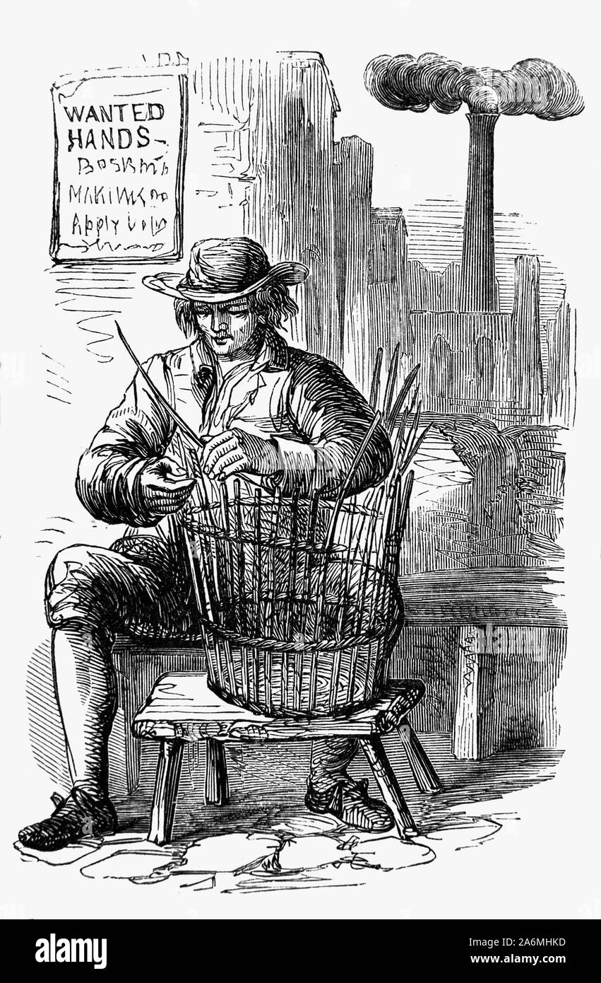 16e siècle la vannerie est le processus de tissage ou matériaux souples couture en deux ou trois dimensions des artefacts, tels que des nattes ou des conteneurs. Les artisans et les artistes spécialisé dans la fabrication des paniers sont généralement appelés vanniers et vanniers. La vannerie est faite à partir d'une variété de matériaux fibreux ou flexible-tout ce qu'on va plier et ont une forme. Exemples : paille de pin, saule, chêne, glycines, forsythia, vignes, de tiges, de poils, de masquer, de graminées, de thread, et des attelles en bois. Banque D'Images