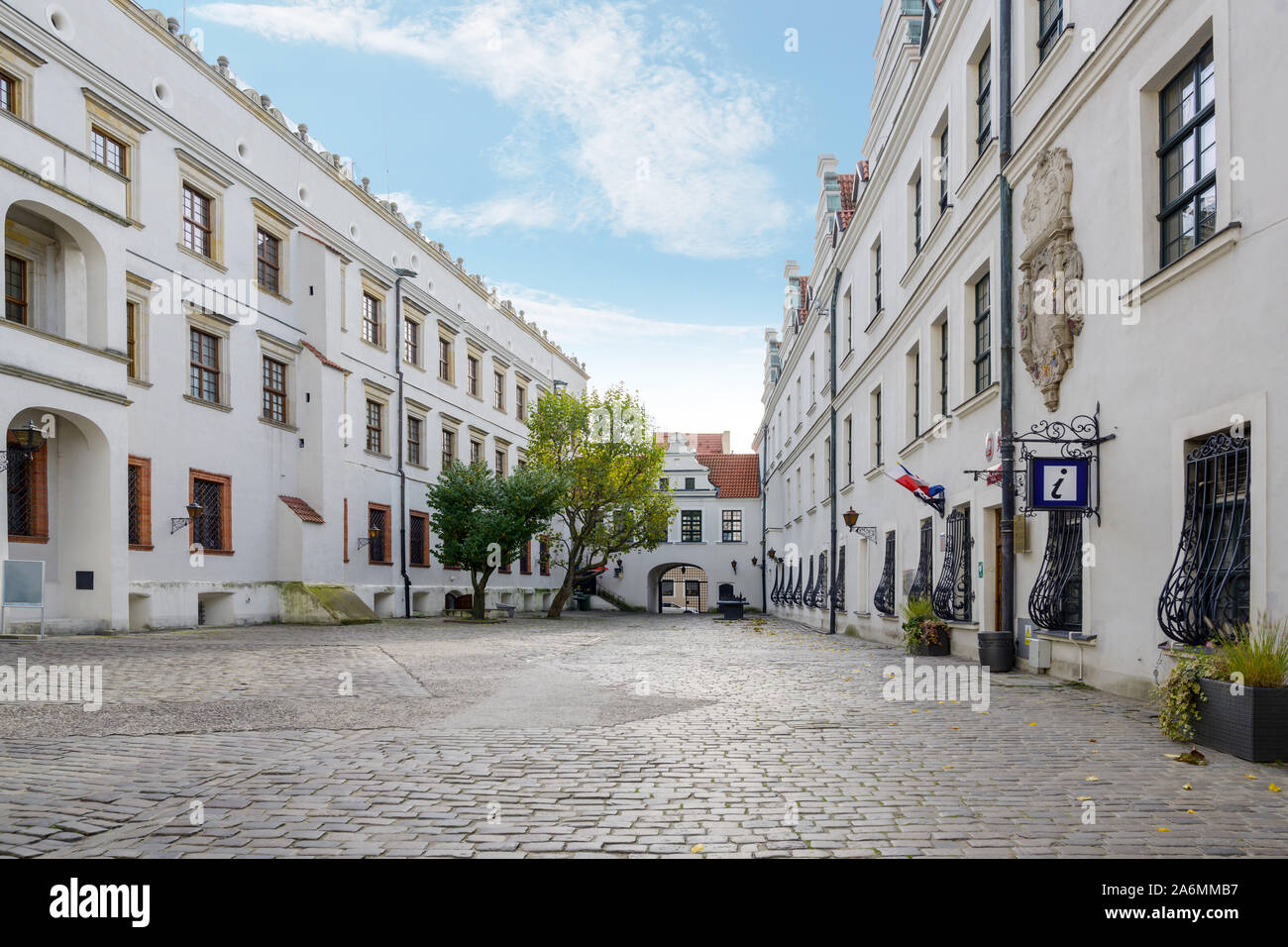 Cour de la château Ducal à Szczecin, Pologne, ancien siège des ducs de Pomerania-Stettin Banque D'Images
