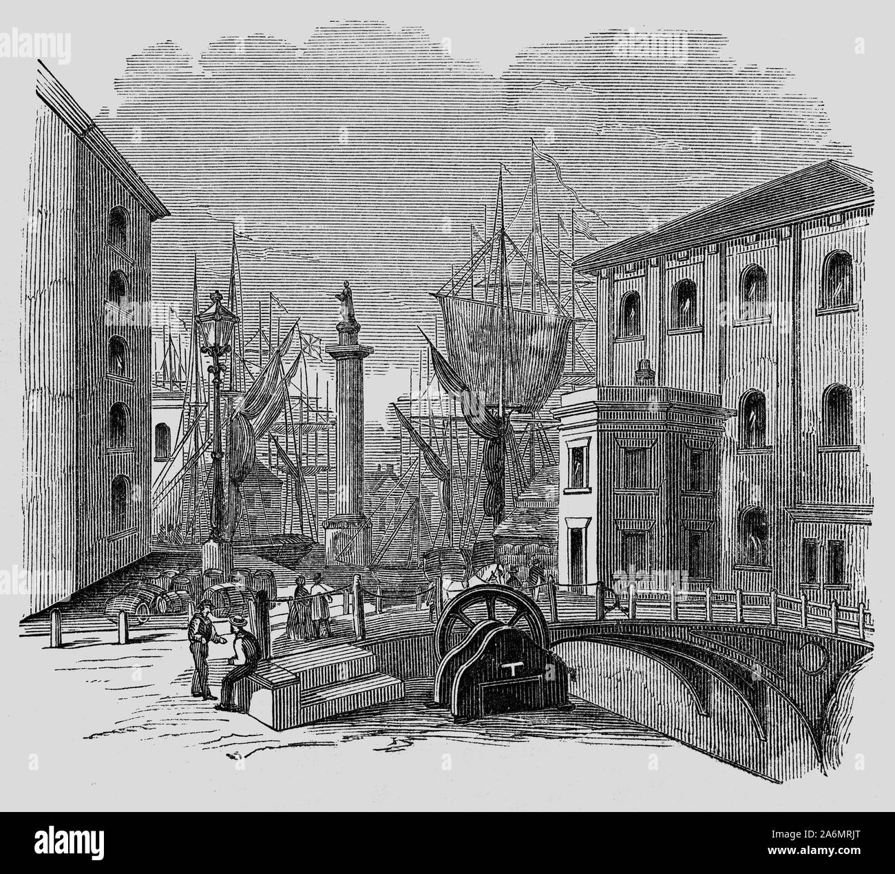 Le Port de Hull est un port à la confluence de la rivière Hull et l'estuaire Humber à Kingston Upon Hull, East Riding of Yorkshire, Angleterre et le commerce maritime au port peut être tracé à au moins le 13e siècle. En 1773, la Coque Dock Company a été formée et Hull's premier quai construit, sur des terres autrefois occupés par des murs de la ville de Hull ; dans le prochain demi-siècle un anneau de quais ont été construits autour de l'ancien vers le bas sur le site des anciennes fortifications, connu comme la ville des quais. Banque D'Images