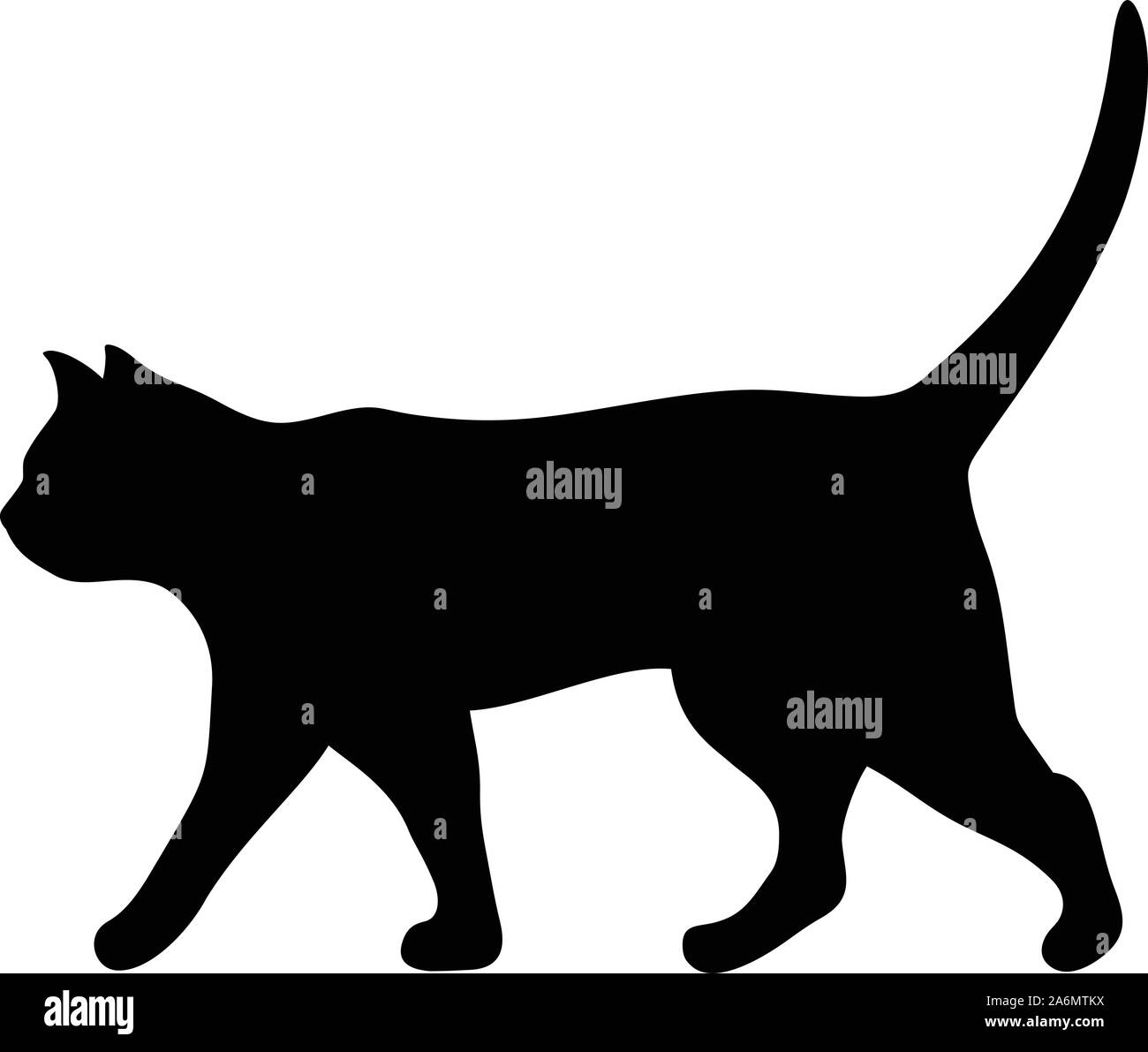 Vector silhouette noire d'un chat. Illustration de Vecteur