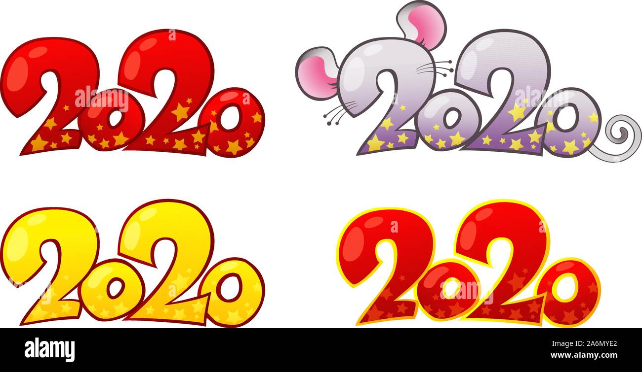 Bonne Année 2020 Éléments de conception. Illustration de Vecteur