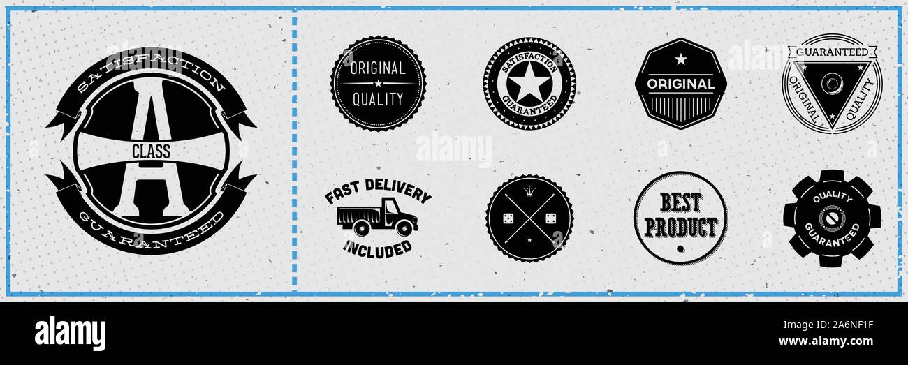 Ensemble d'étiquettes hipster rétro Illustration de Vecteur