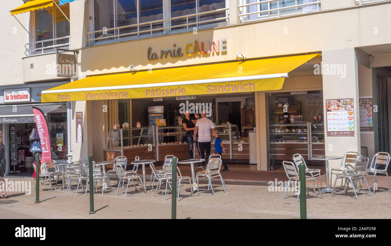 La mie câline, le pain français fast food shop basé à Pornic, France 10-8-10 Banque D'Images