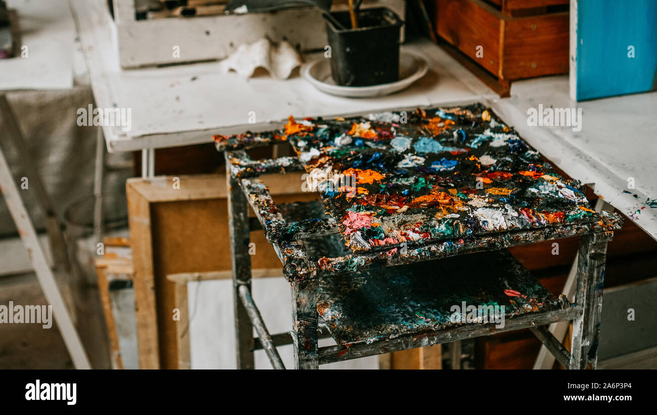 Image en arrière-plan de multi-couleur de peinture à l'huile libre Banque D'Images