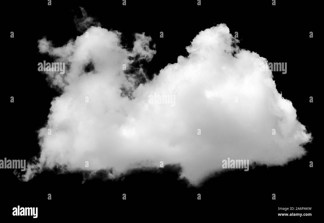Nuage isolé sur fond noir. Éléments de conception Banque D'Images Nuage isolé sur fond noir. Éléments de conception Banque D'Images