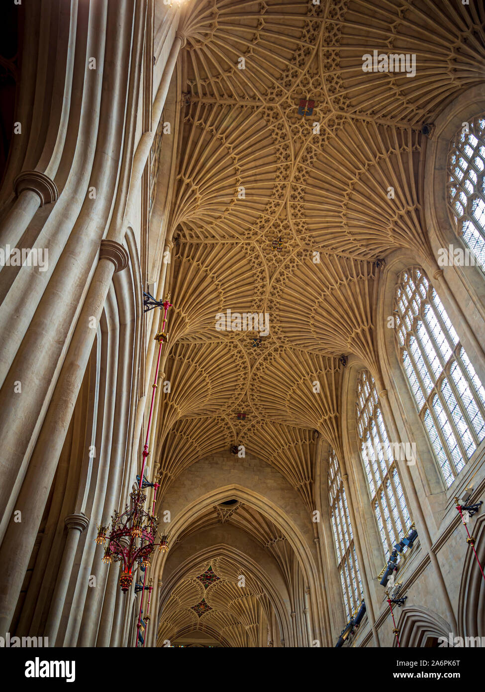 L'Abbaye de Bath, une église paroissiale de l'Église d'Angleterre et de l'ancien monastère bénédictin à Bath, Somerset, Angleterre. Banque D'Images