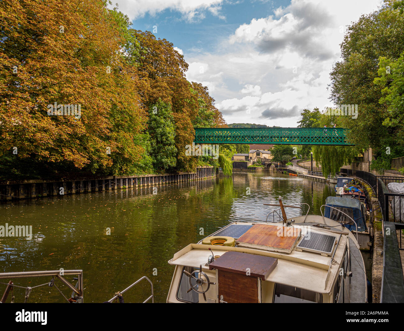 Halfpenny Bridge, passerelle traversant la rivière Avon, Bath, Somerset, Royaume-Uni. Banque D'Images