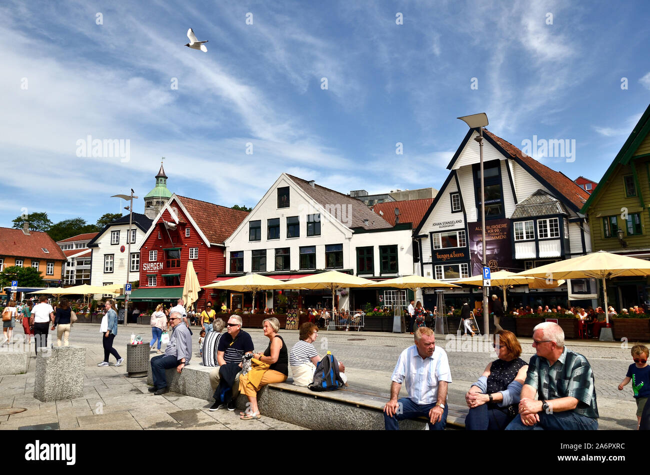 L'heure du déjeuner de Stavanger Banque D'Images