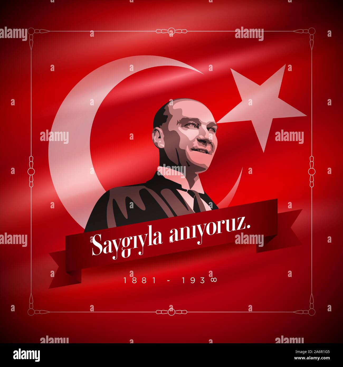 Fondateur De La Republique Turque Mustafa Kemal Ataturk Jour Anniversaire Du Deces Le 10 Novembre Jour Du Souvenir D Ataturk Modele De Conception De Scenario Image Vectorielle Stock Alamy