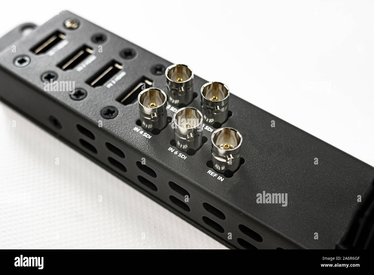 SDI et HDMI Connecteurs de la télévision un switcher pour signal en direct  réalisation Photo Stock - Alamy
