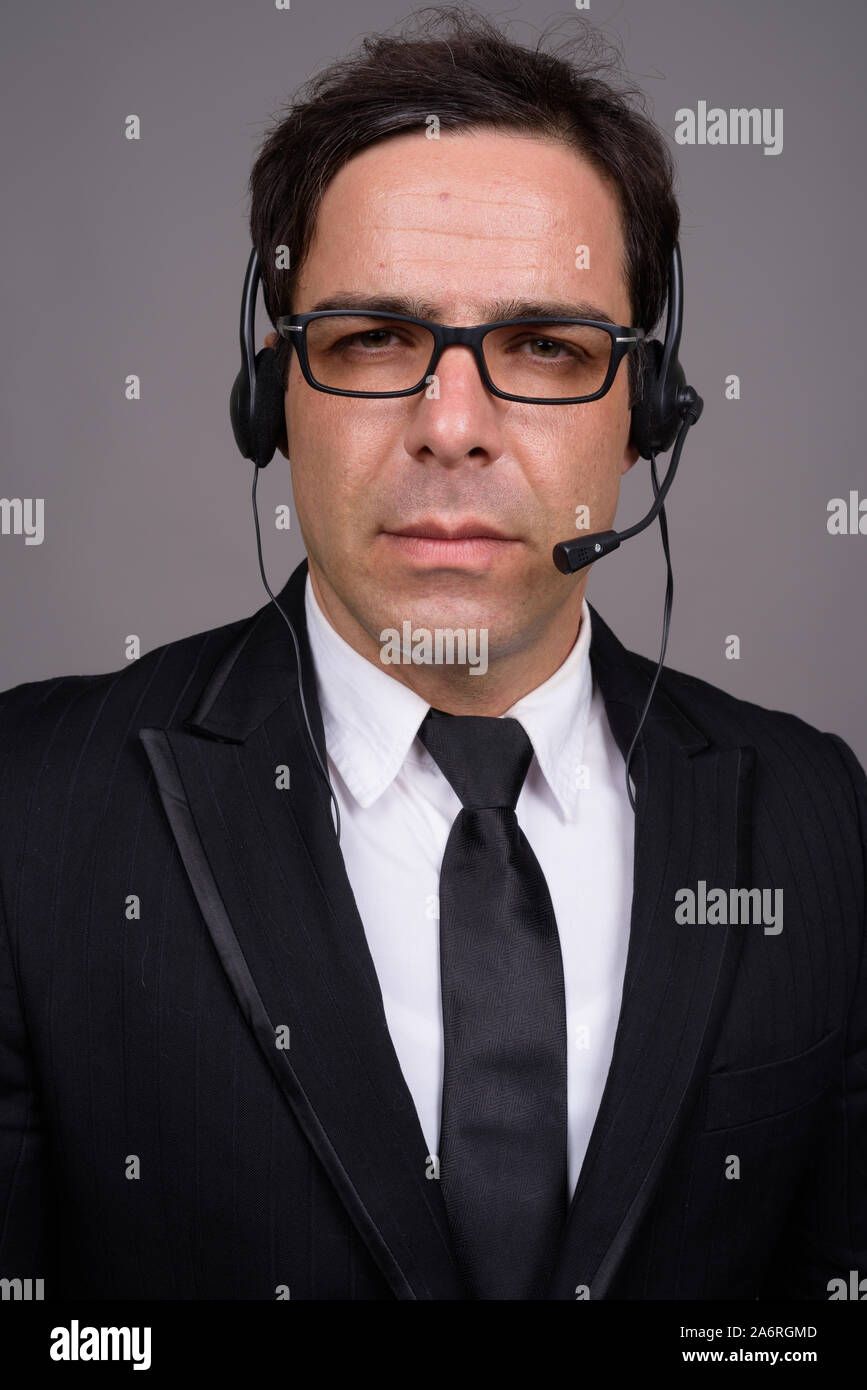 Handsome man persan comme représentants de centre d'appel Banque D'Images