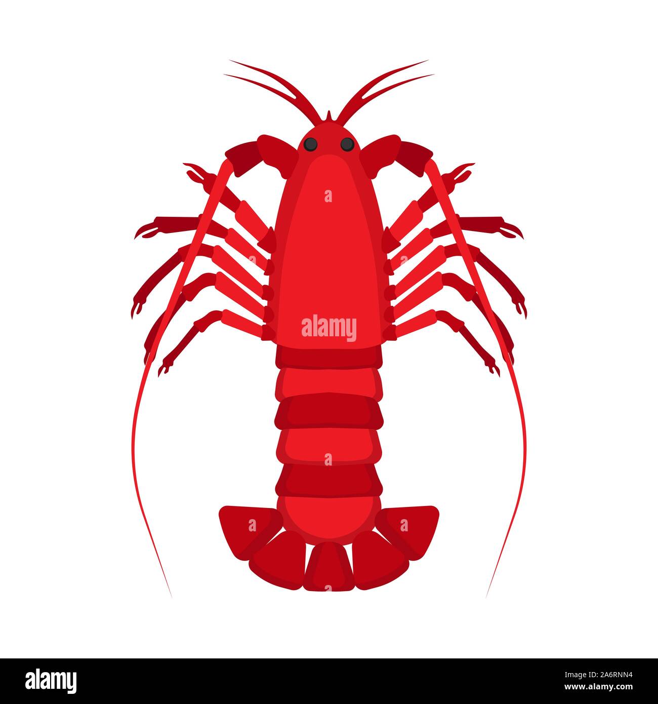 Vue de dessus d'animaux homard télévision vecteur icône. Fruits de mer rouge isolé illustration. Restaurant alimentaire crabe cartoon mascot exotic Illustration de Vecteur