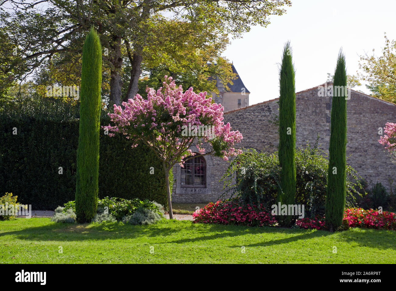 Jardin Chateau de Beaulon Banque D'Images