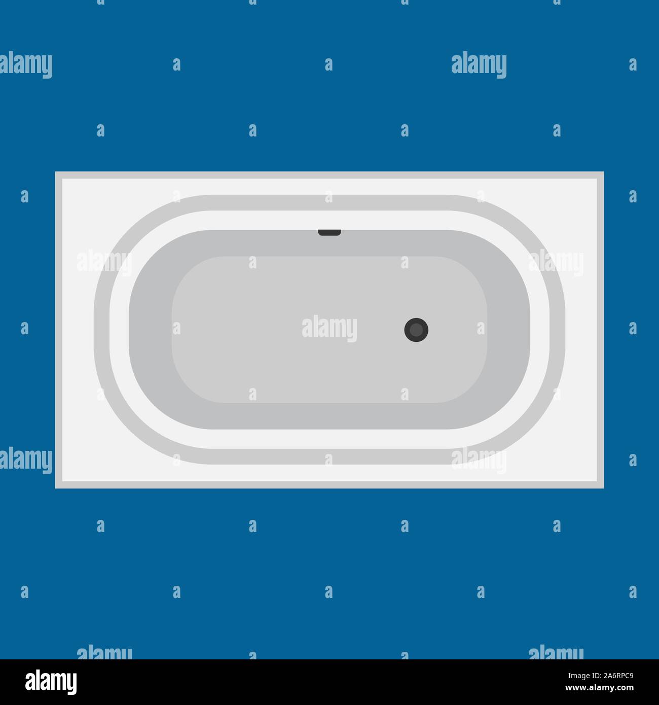 Salle de bains baignoire icône vecteur haut voir le design. L'hygiène de l'eau intérieur douche vous détendre. dessin animé Meubles blanchis en céramique Illustration de Vecteur