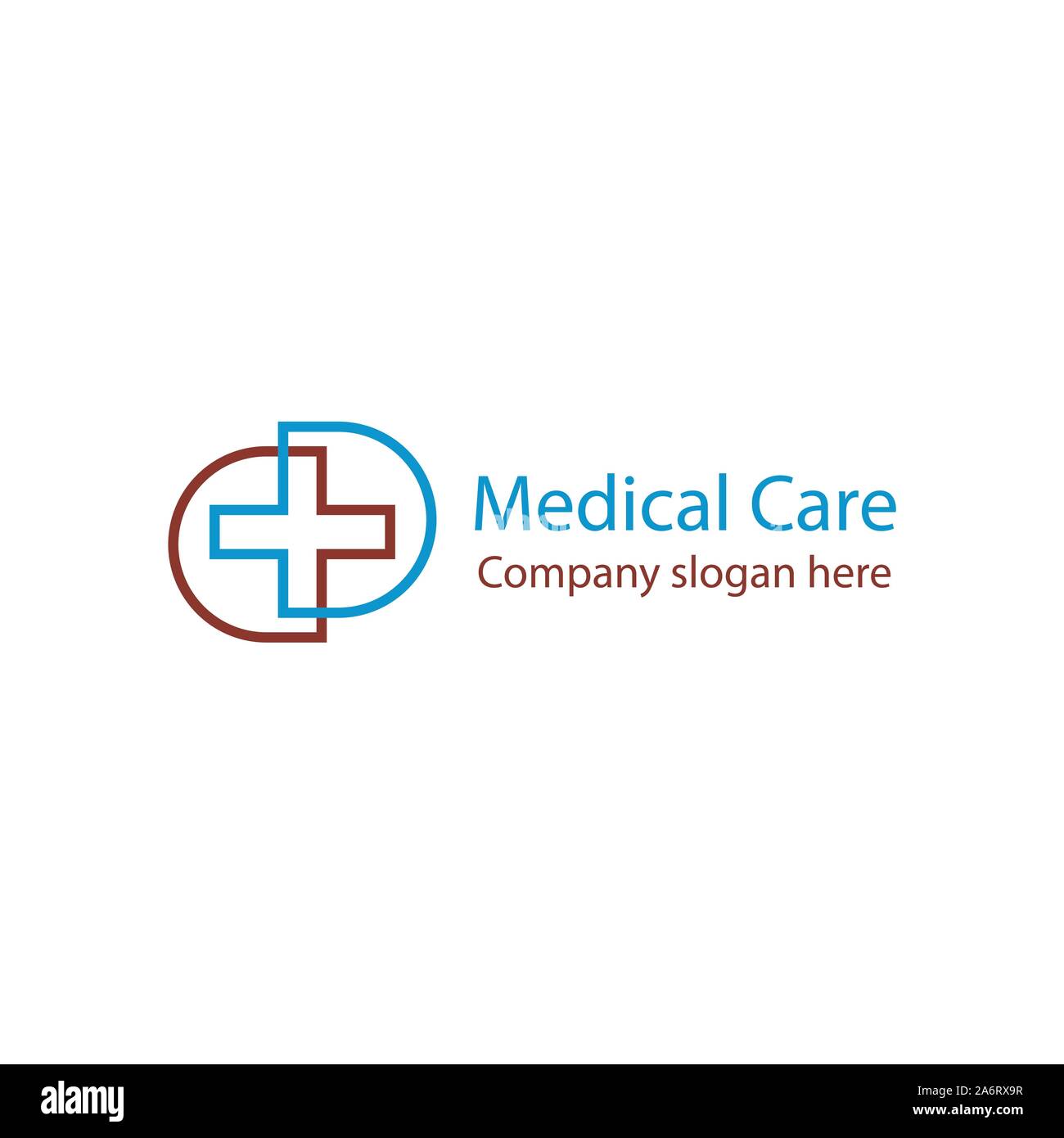 Soins médicaux avec logo rouge et bleu - vector Illustration de Vecteur