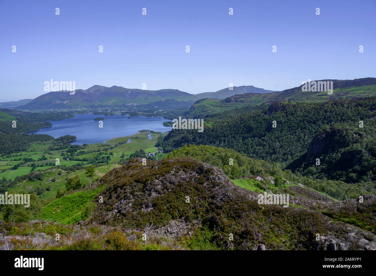 Vue sur Derwent Water du King's comment viewpoint, Lake District, Cumbria, England, UK Banque D'Images