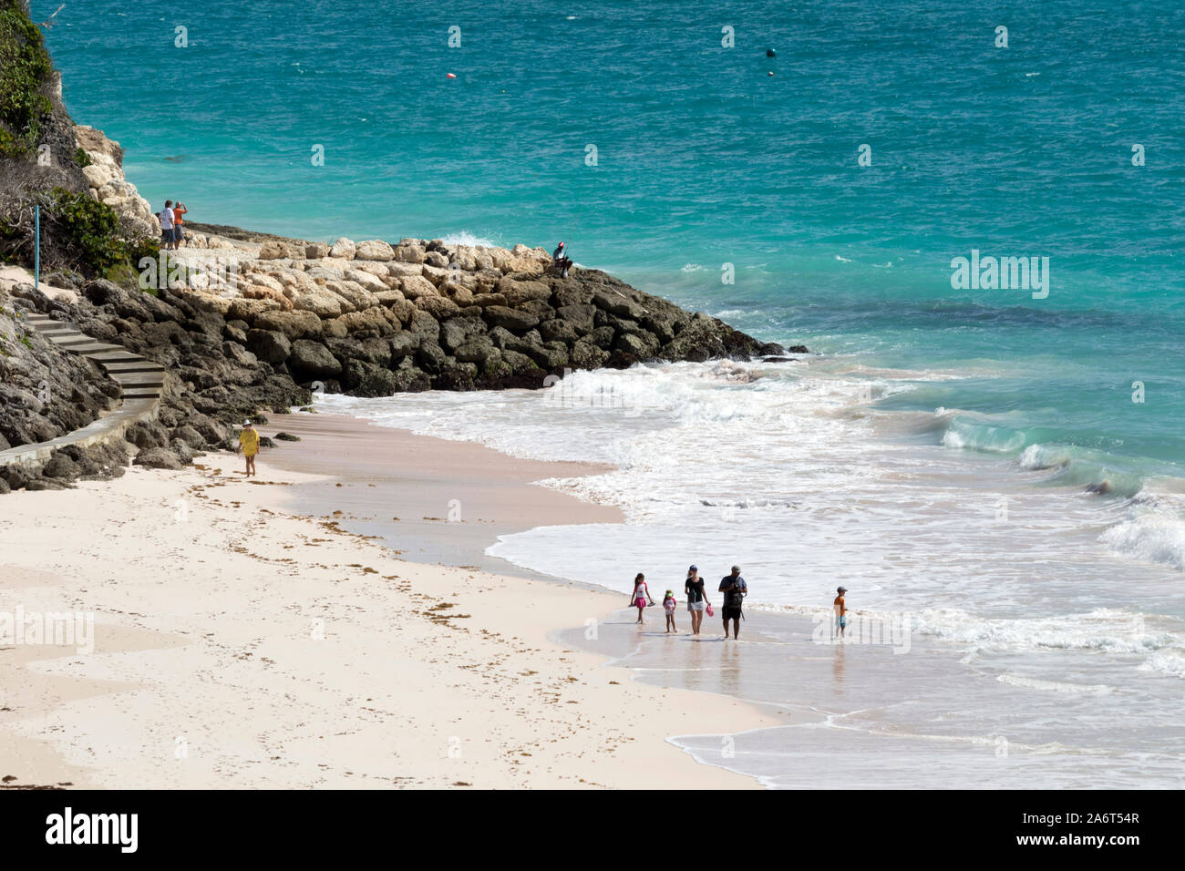 Crane Beach sur la côte sud-est de la Barbade Banque D'Images