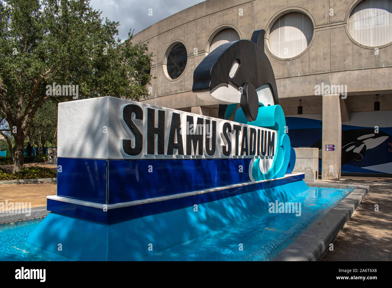 Orlando, Floride. 24 octobre, 2019. Shamu Stadium sign at Seaworld Banque D'Images