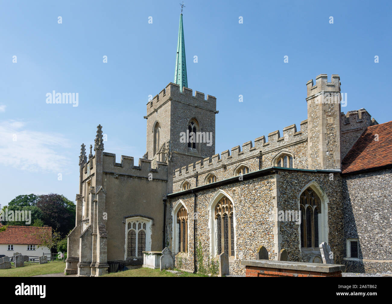 St Marie la Vierge, l'Eglise Fin, Braughing, Hertfordshire, Angleterre, Royaume-Uni Banque D'Images