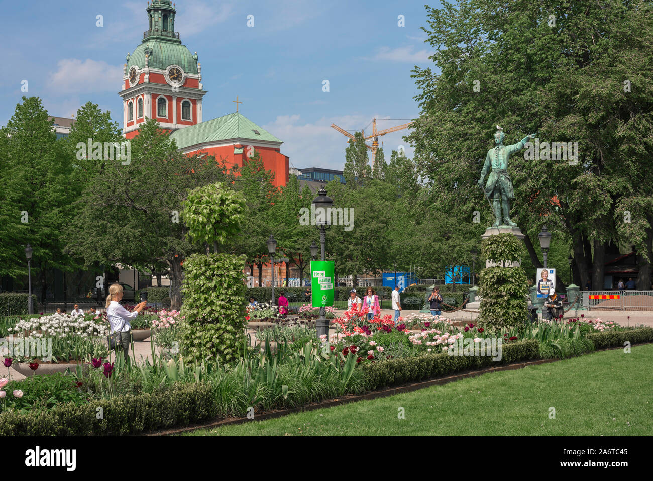 Kungstradgarden Stockholm, vue en été sur la pittoresque Kungsträdgården, un parc et un jardin populaires dans le centre de Stockholm, Suède. Banque D'Images