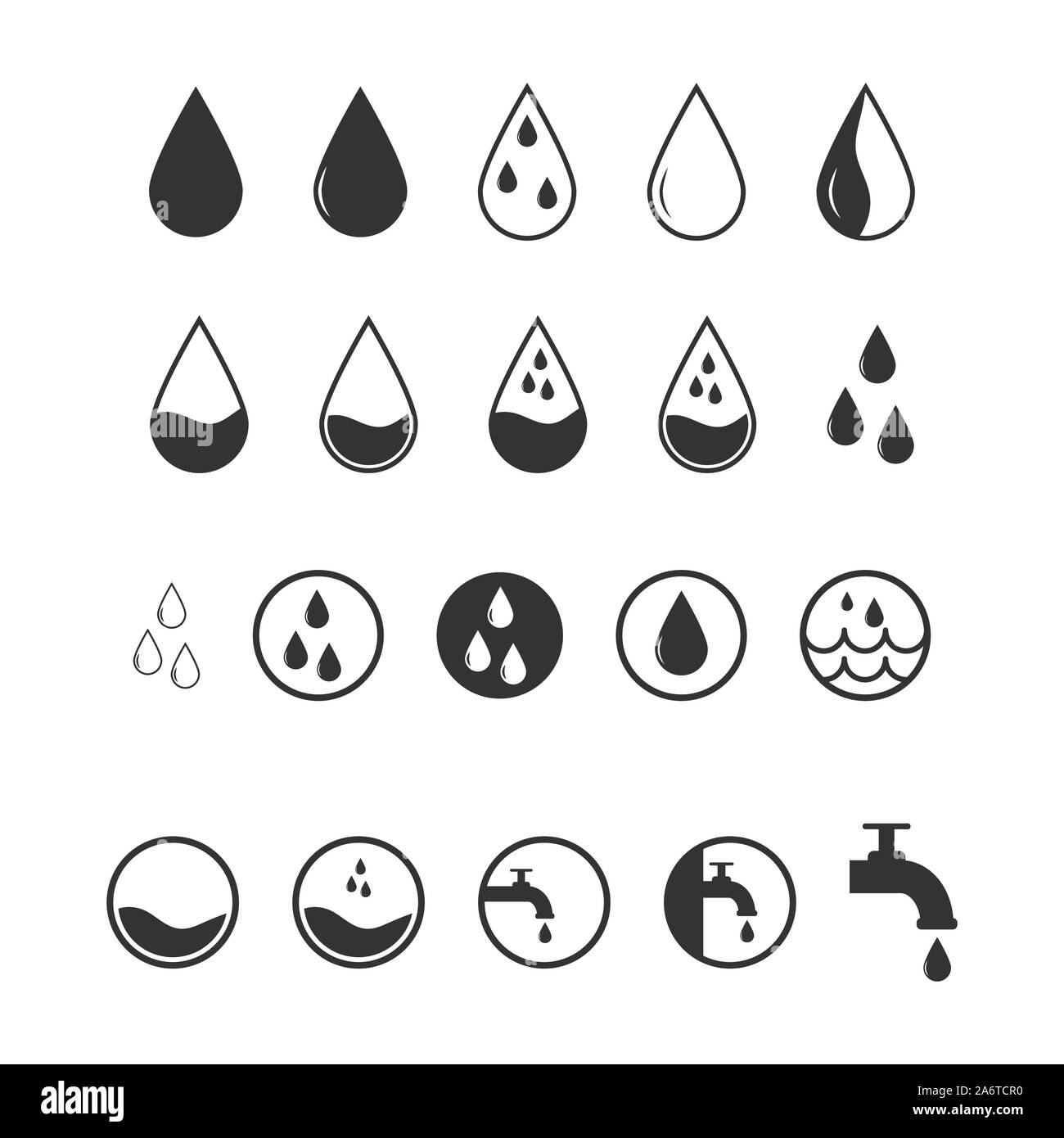 Jeu de l'eau différentes icônes pour multifonctions. Illustration de Vecteur