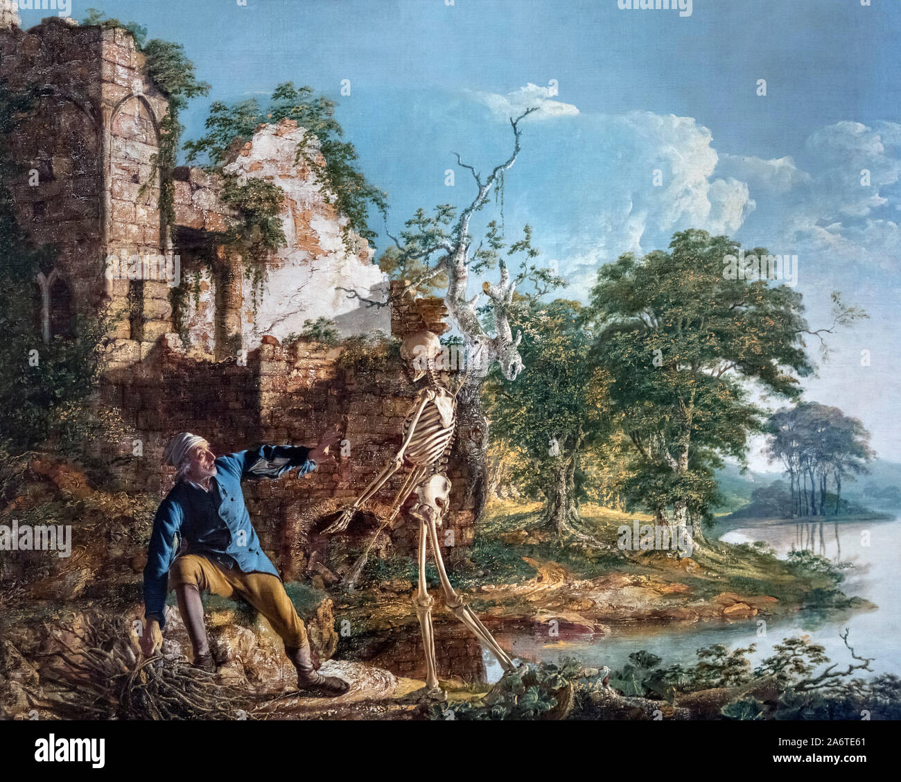 Le vieil homme et la mort de Joseph Wright of Derby (1734-1797), huile sur toile, 1773 Banque D'Images