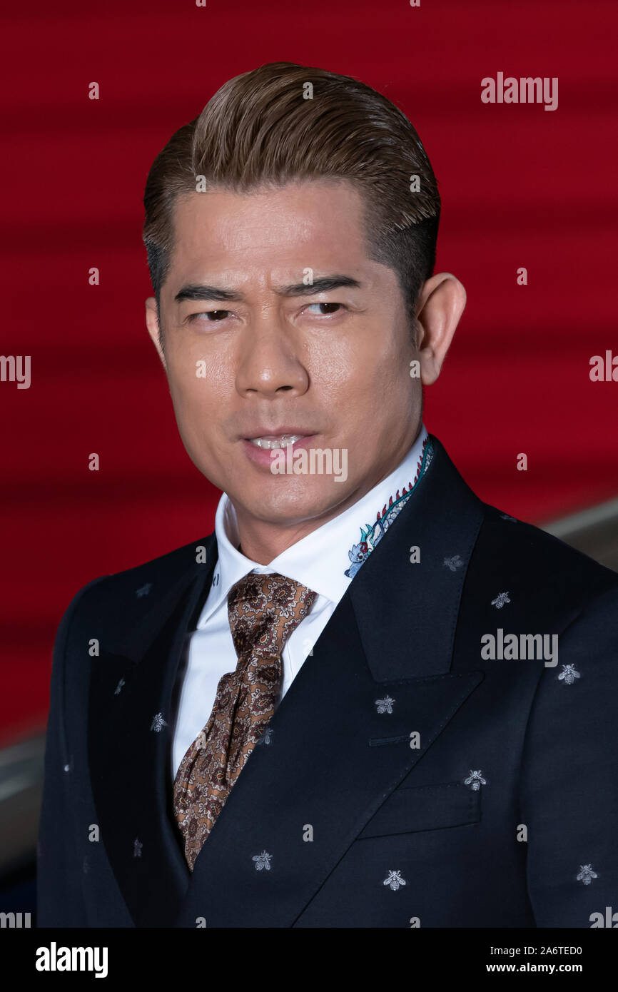 Hong Kong, chanteur et acteur Aaron Kwok arrive à la cérémonie d'ouverture du Festival International du Film de Tokyo 2019. Banque D'Images