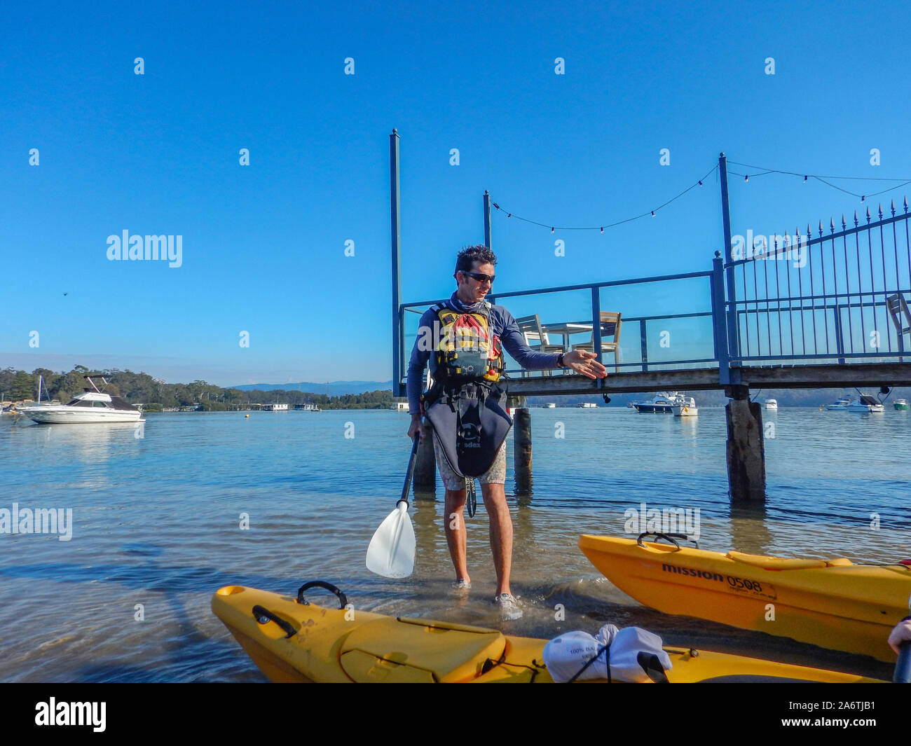 L'instruction de Kayak Banque D'Images