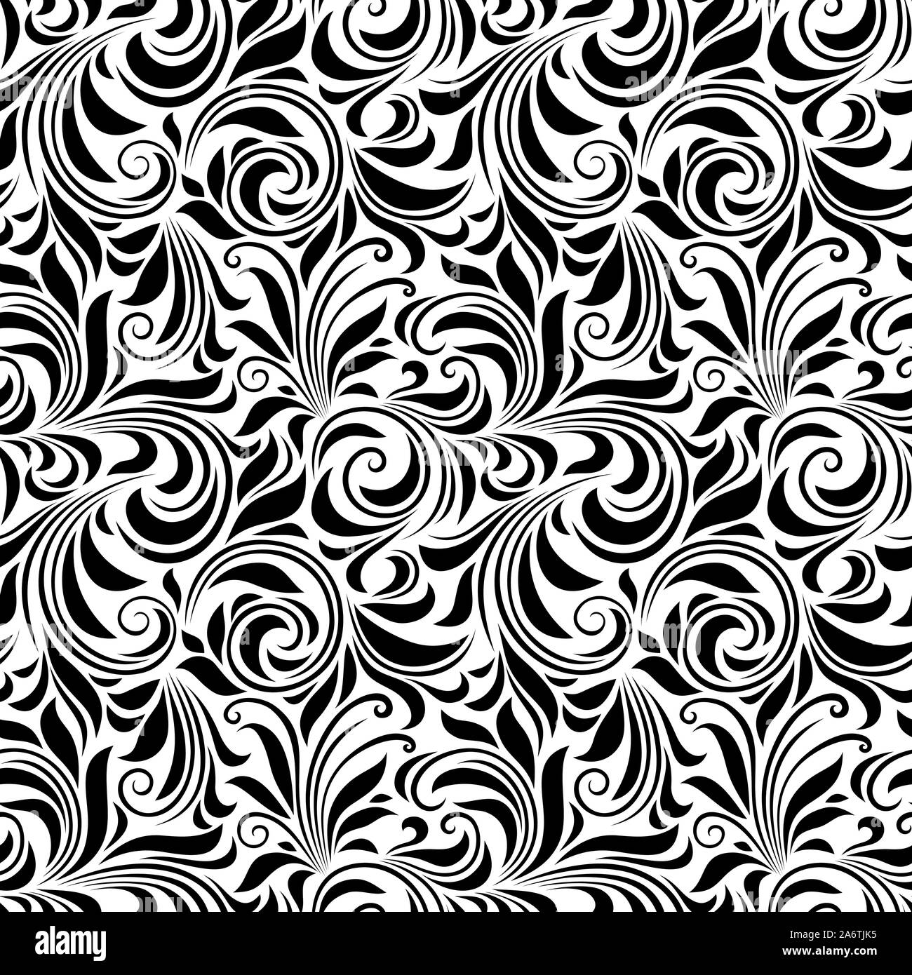 Seamless Vector noir et blanc motif floral. Illustration de Vecteur